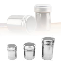 stainless steel sprinkle powder icing sugar duster shaker tool for flour, cocoa, chocolate, and spices
