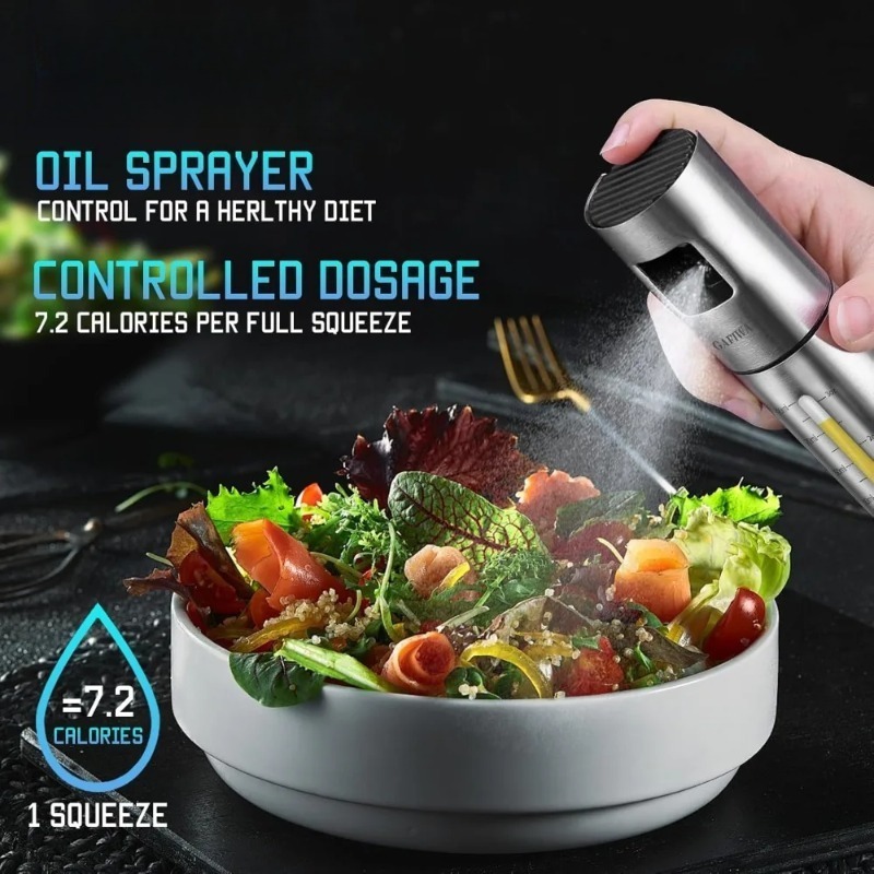 Baking Olive Oil Spray Bottle Stainless Steel Oil Sprayer Vinegar Seasoning Bottle For Kitchen Use 1