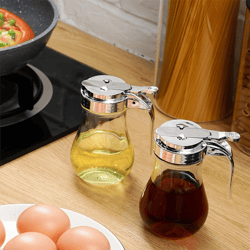 dishwasher safe syrup dispenser, no drip syrup bottle for maple syrup and honey