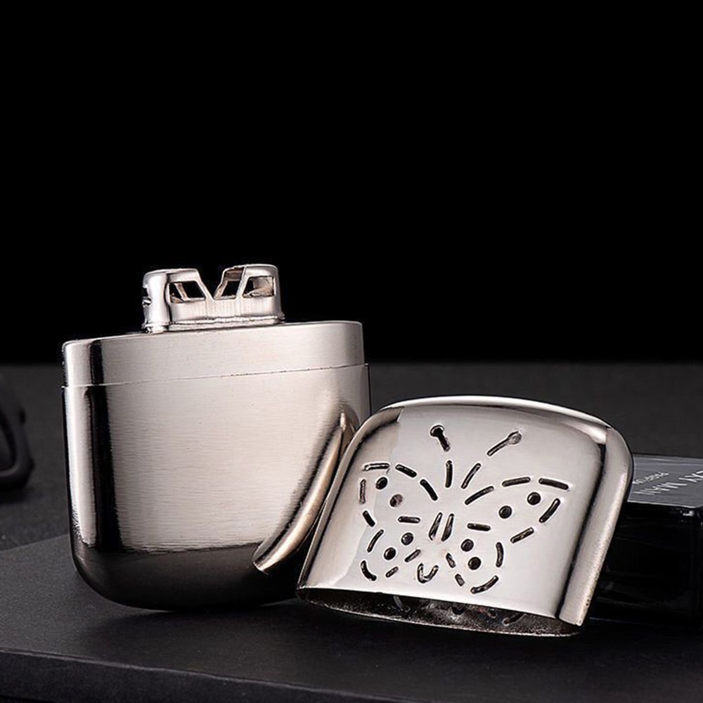 Zinc Alloy Pocket Hand Warmer Reusable Fuel Heater For Outdoor Hunting Camping Fishing 0