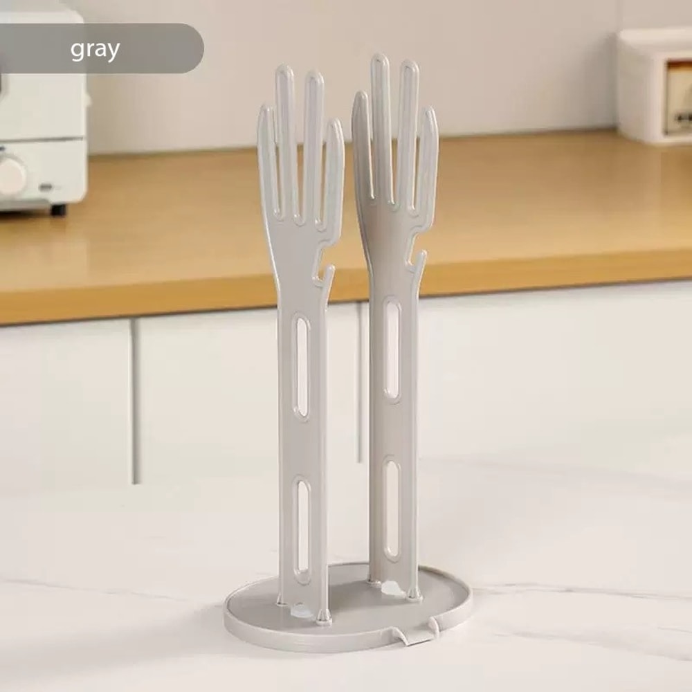 Kitchen Glove Drying Rack with Drainage Base, Rubber Glove Holder Towel Storage Box