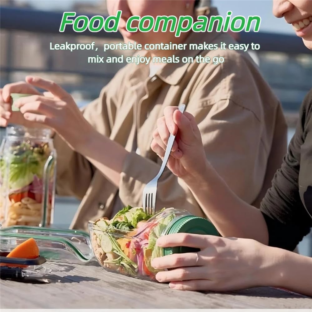 Plastic Salad Pod Side Open Salad Jars Portable Breakfast Fruit Storage Box Leakproof Transparent P 4