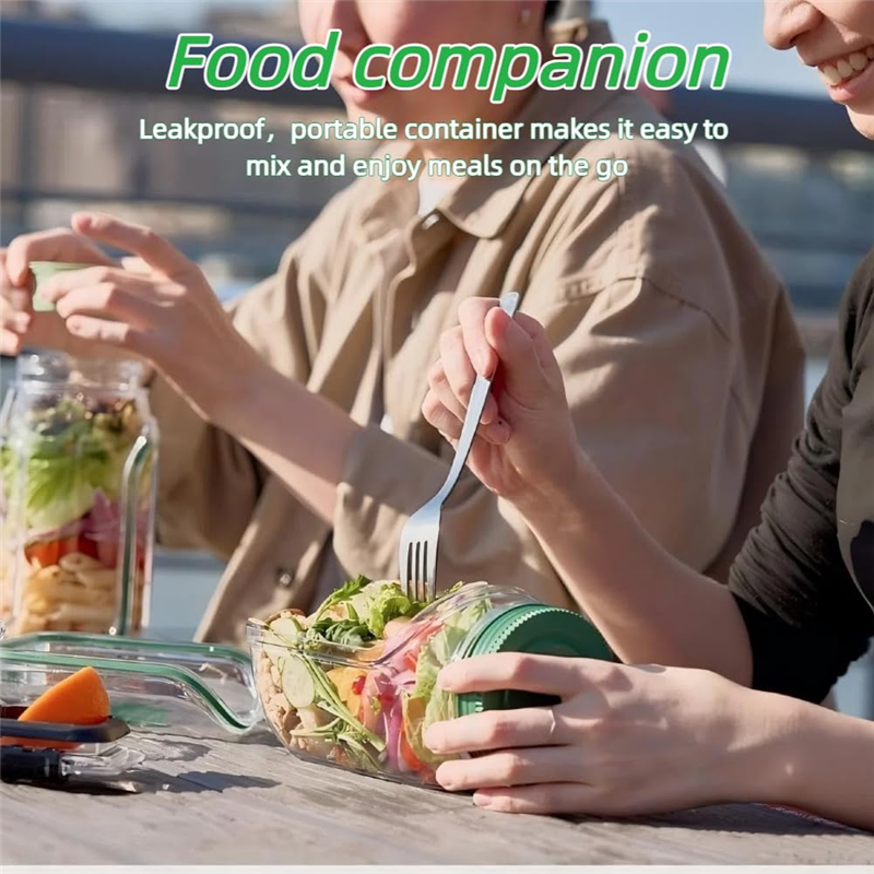 Plastic Salad Pod Side Open Salad Jars Portable Breakfast Fruit Storage Box Leakproof Transparent P 4