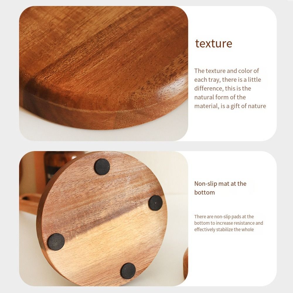 Solid Wood Tissue Holder, Modern Free-Standing Roll Paper Storage Rack, Non-Slip Napkin Shelf for Dining Table