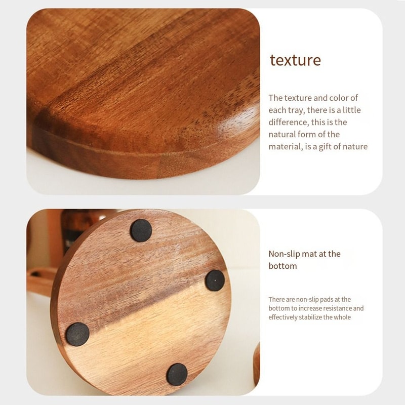 Solid Wood Tissue Holder, Modern Free-Standing Roll Paper Storage Rack, Non-Slip Napkin Shelf for Dining Table