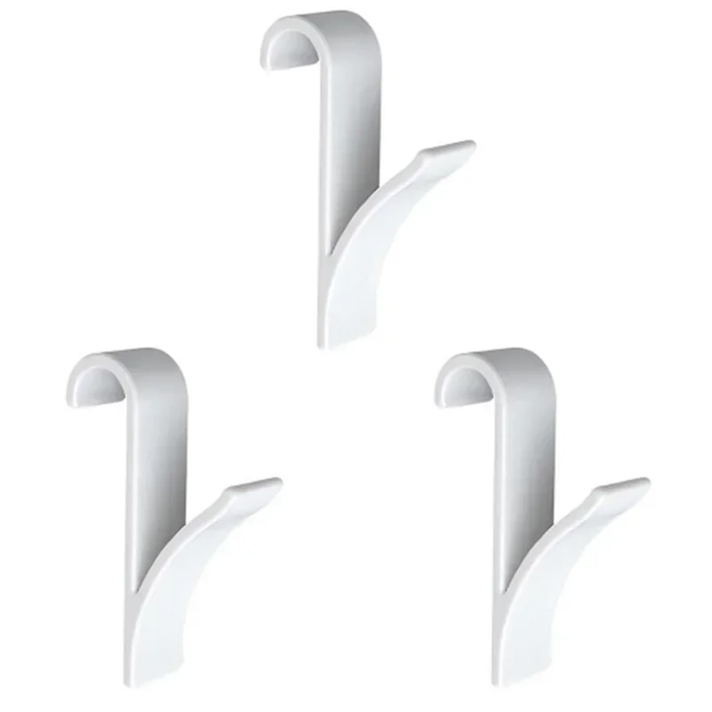 Kitchen Bathroom Hanger Clips Storage Racks White Clear Hanger Heated Towel Radiator Rail Hooks 4