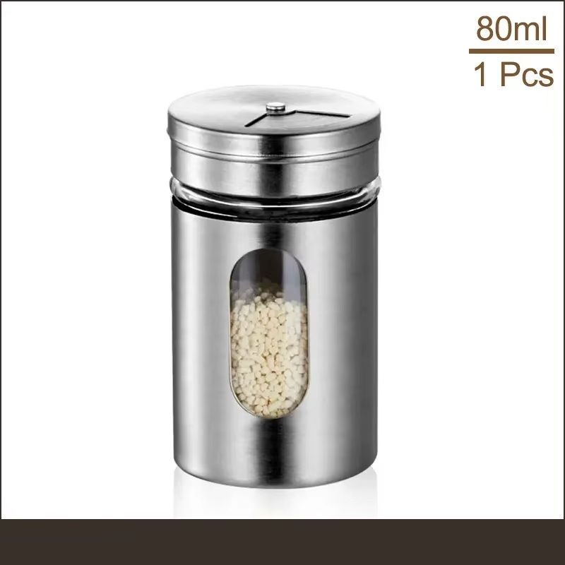 Stainless Steel Spice Shaker Seasoning Cans For Camping Barbecue And Storage Box 6