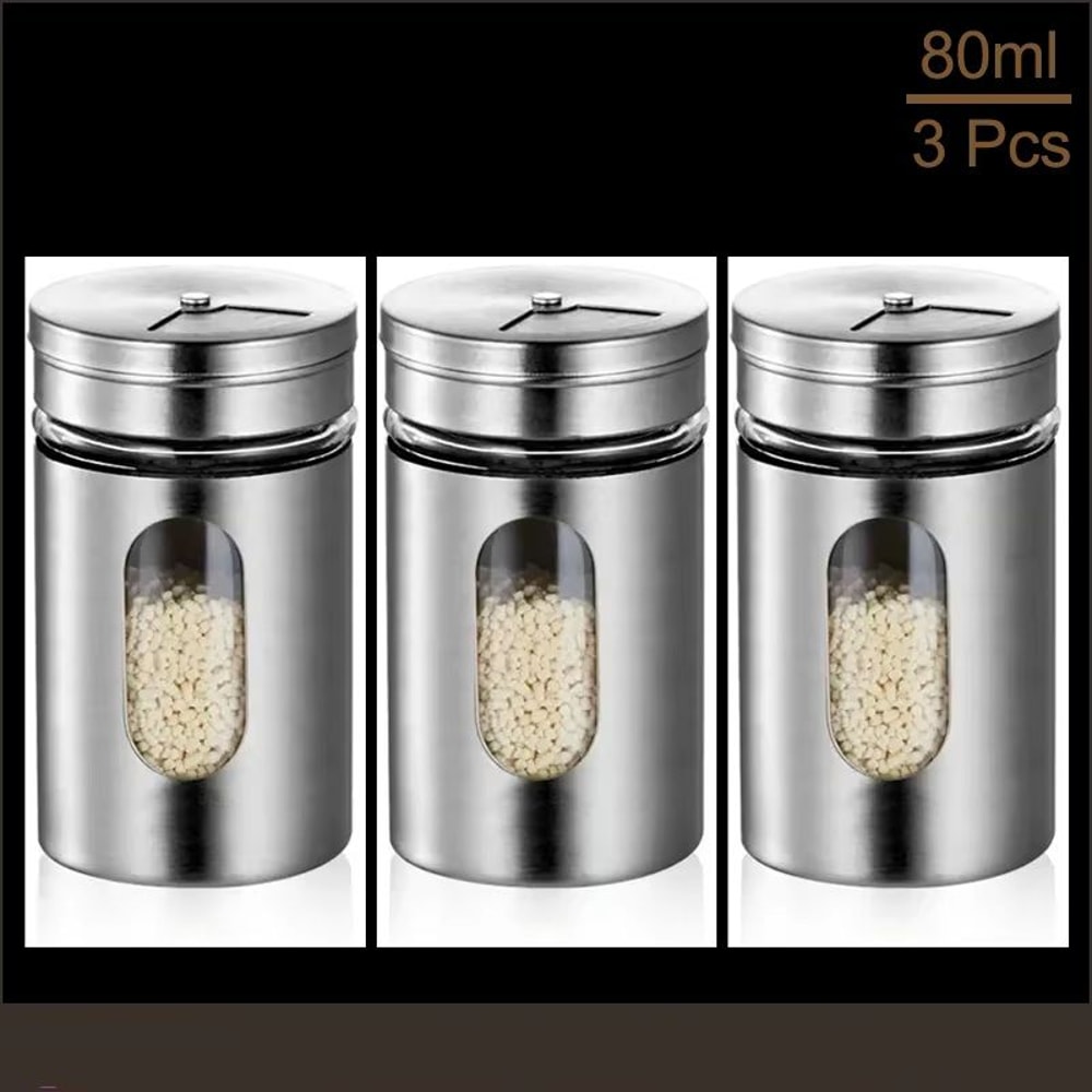 Stainless Steel Spice Shaker Seasoning Cans For Camping Barbecue And Storage Box 8