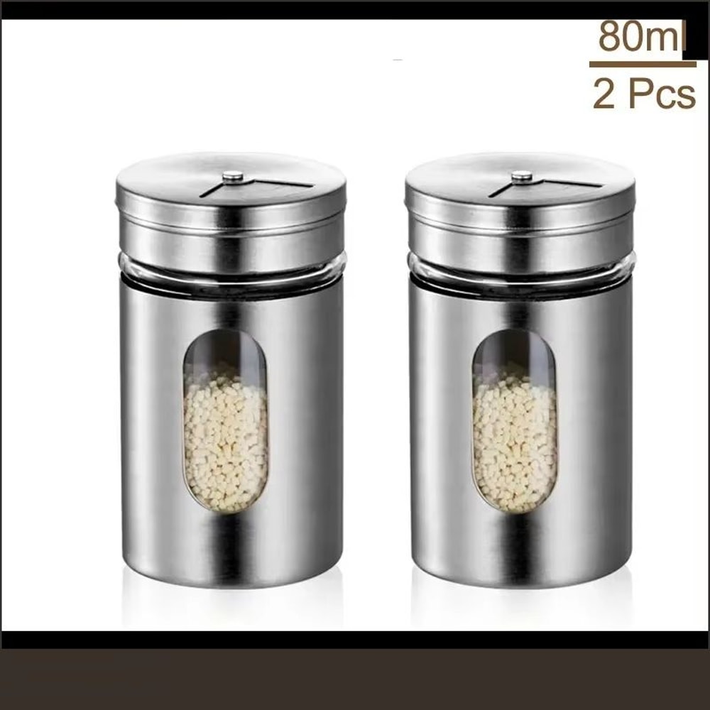 Stainless Steel Spice Shaker Seasoning Cans For Camping Barbecue And Storage Box 7