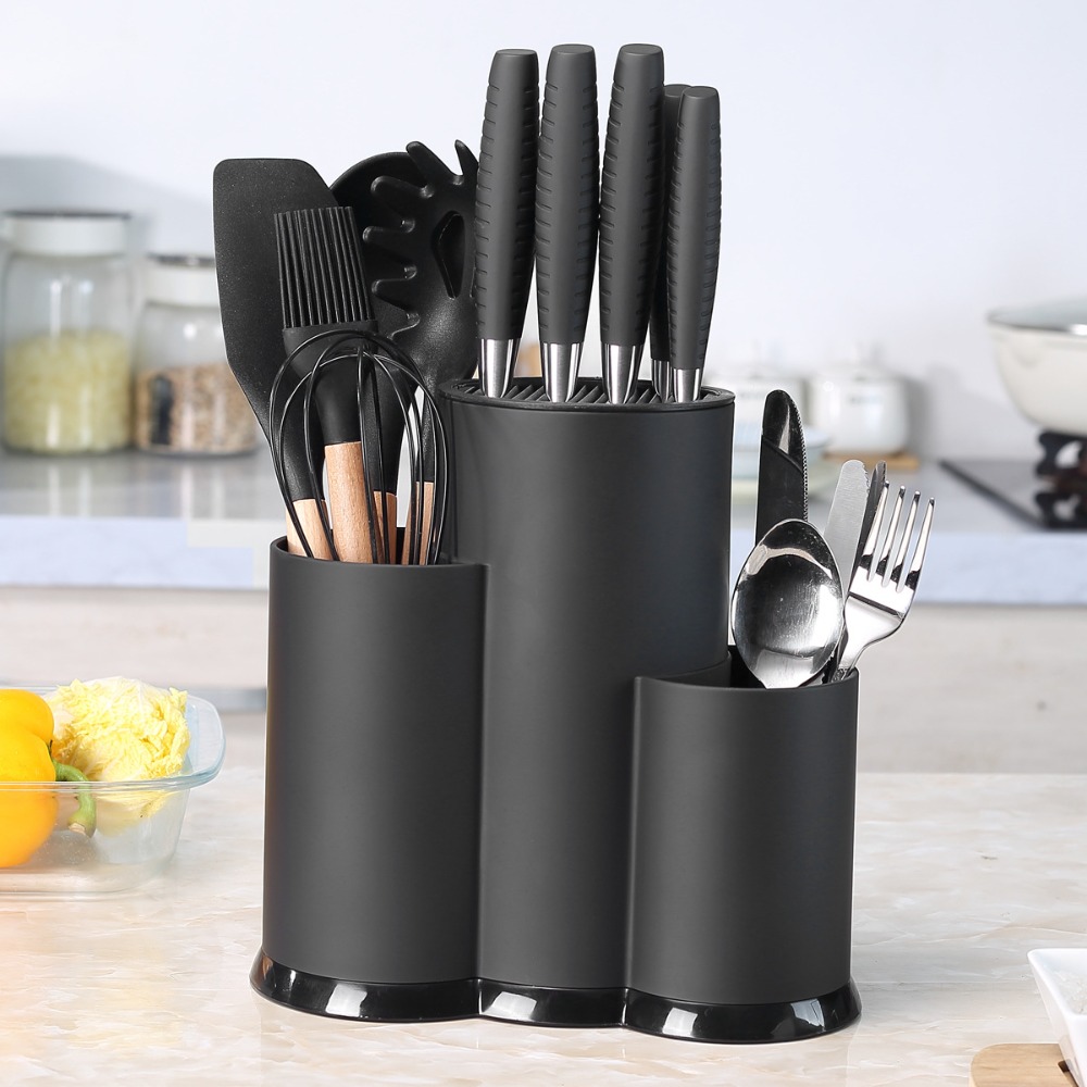 Plastic Kitchenware Drain Rack, Multifunctional Universal Knives Holder, Flatware Storage Box