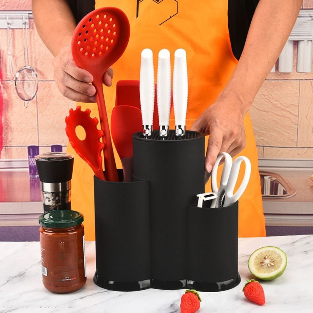 Plastic Kitchenware Drain Rack, Multifunctional Universal Knives Holder, Flatware Storage Box