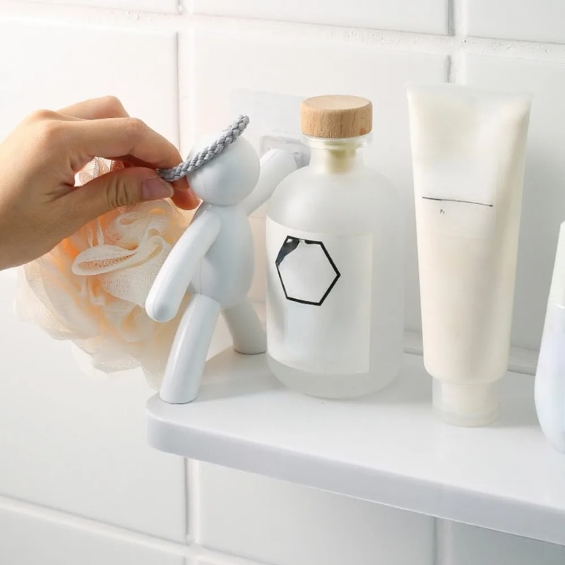 Small Person Storage Rack For Bathroom Cartoon NonPunch Storage Rack Cosmetics Seasoning Jar Organi 3