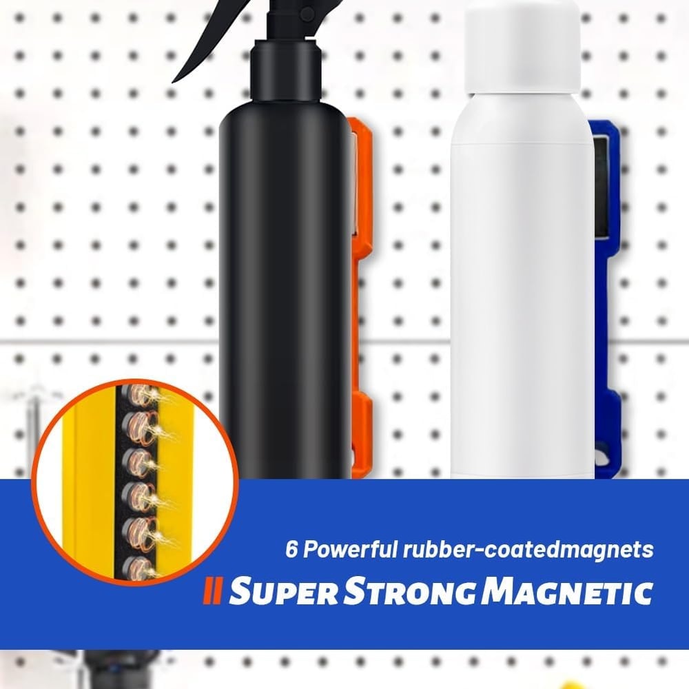 Magnetic Aerosol Can Holder, Space Saving Spray Can Rack for Garage, Workshop, Kitchen, and Toolbox