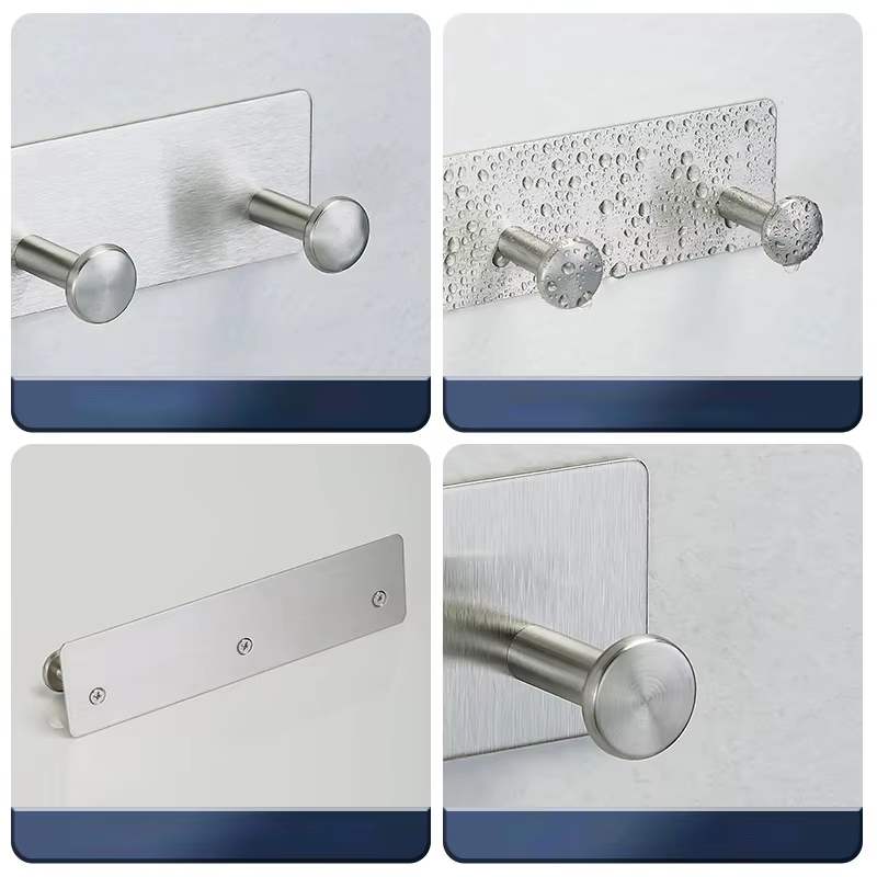 Heavy Duty Adhesive Towel Hooks Stick On Hanger Waterproof Stainless Steel For Kitchen Bathroom Hom