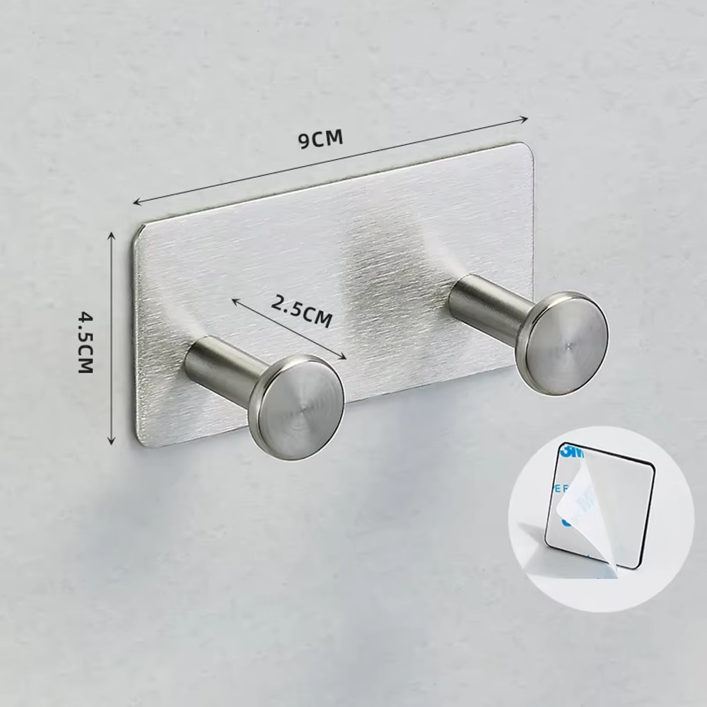 Heavy Duty Adhesive Towel Hooks Stick On Hanger Waterproof Stainless Steel For Kitchen Bathroom Hom