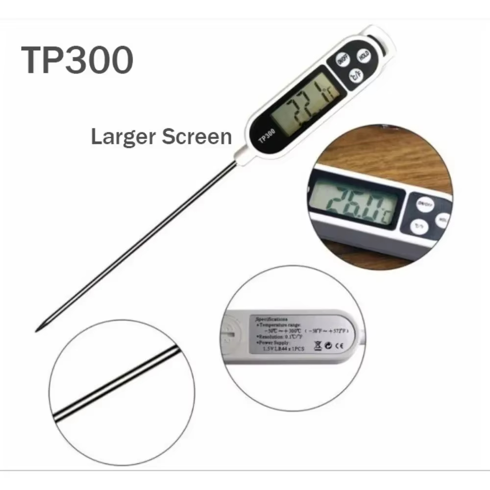 Food Thermometer Digital Kitchen Tool for Meat, BBQ, Water and Oil Cooking Electronic Oven Probe