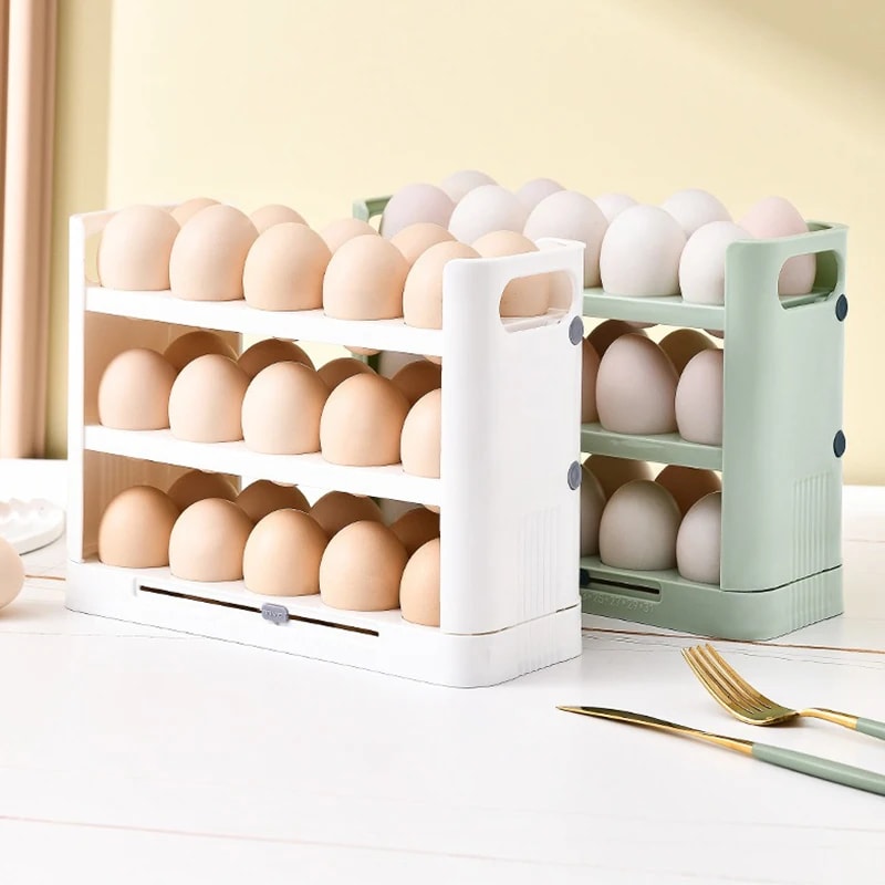Egg Holder For Refrigerator Detachable Flip Egg Storage Organizer With Timer 4