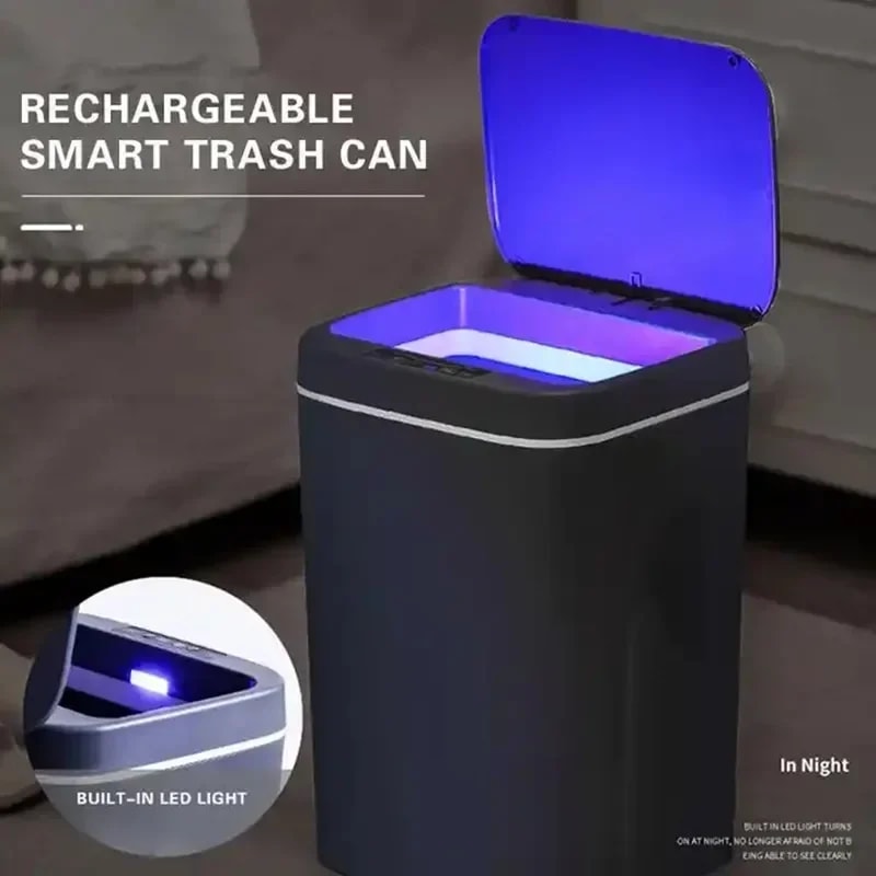Smart Induction Trash Can Cover Lid Electric Garbage Cans Automatic Smart Dustbin Lids 1