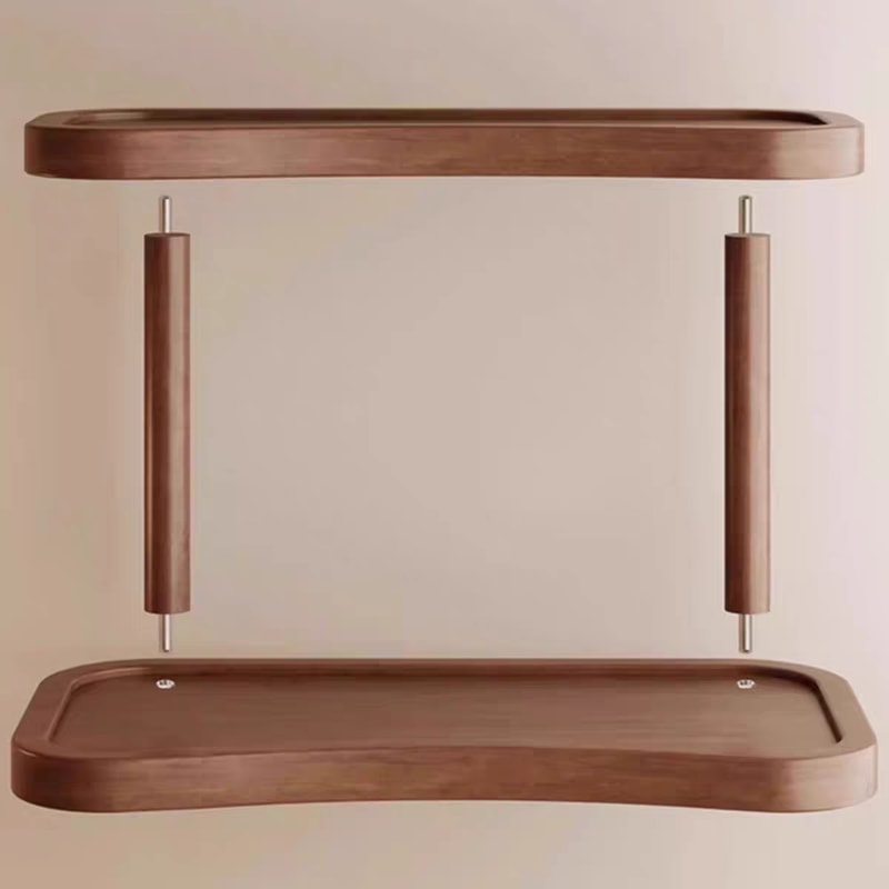 Bamboo Wooden Cup Holder For Coffee Bar Makeup Organizer For Vanity Mug Display Rack Kitchen Storag 0