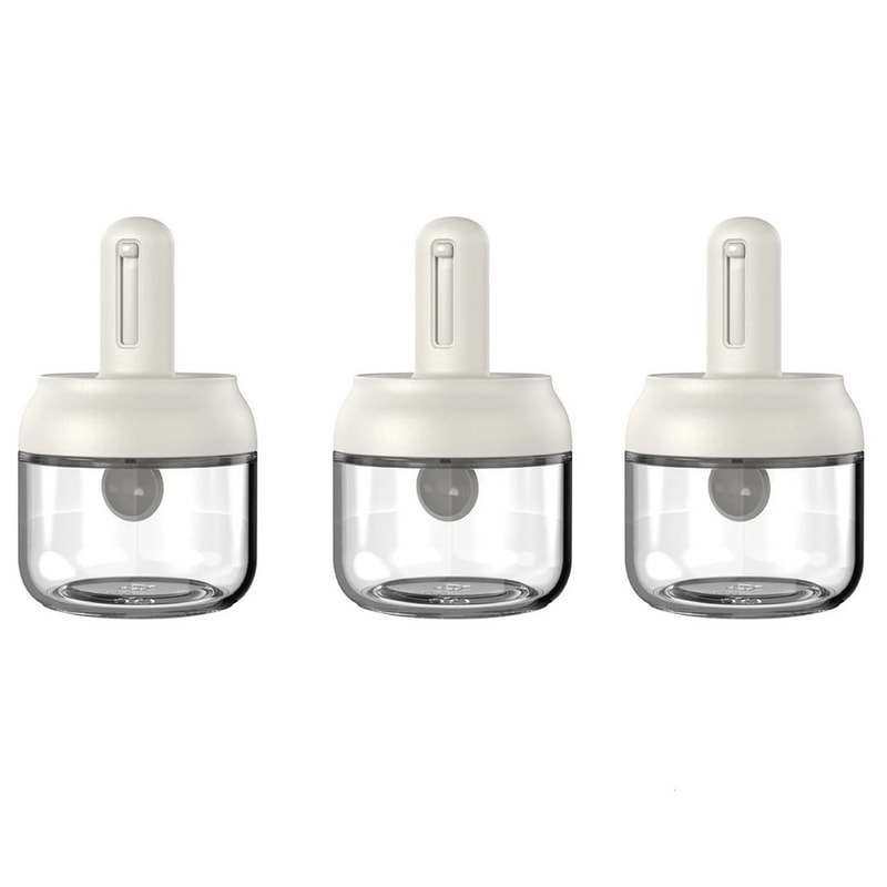 Leak-Proof Glass Seasoning Bottle with Telescopic Spoon, Moisture-Proof Kitchen Salt Storage Box, Household Spice