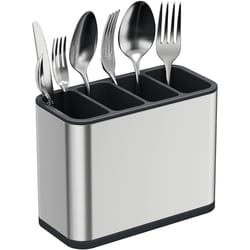 silverware caddy, cutlery organizer, stainless steel utensil drying rack with divided compartments