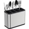 Silverware Caddy, Cutlery Organizer, Stainless Steel Utensil Drying Rack with Divided Compartments