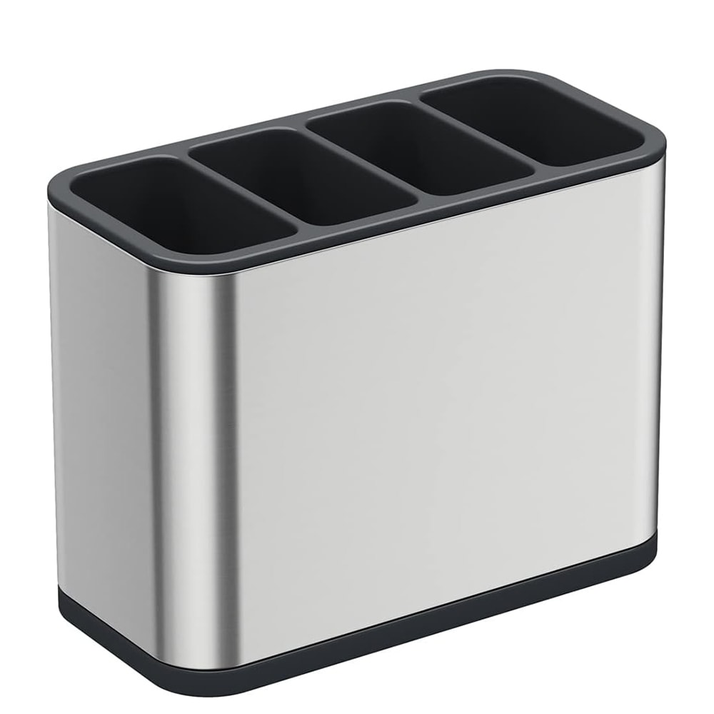 Silverware Caddy, Cutlery Organizer, Stainless Steel Utensil Drying Rack with Divided Compartments