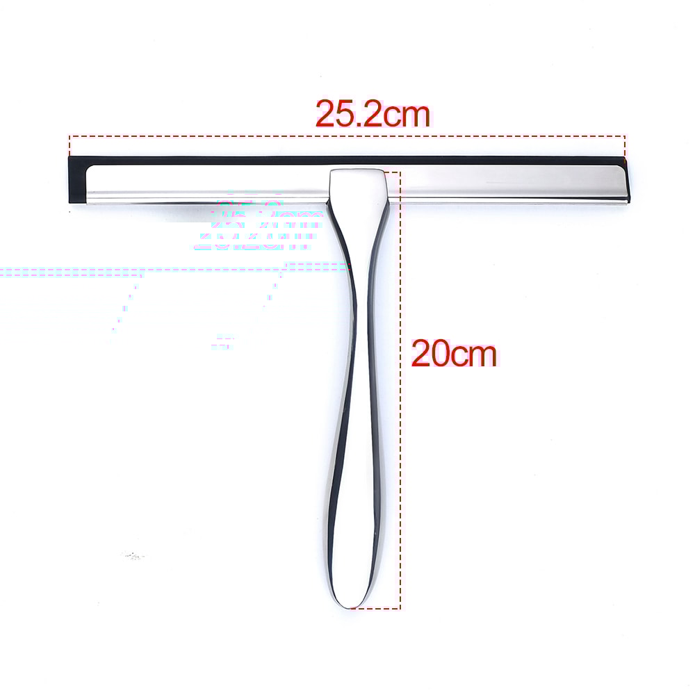 Stainless Steel Shower Squeegee With Silicone Rubber Scrape Glass Wiper For Windows And Bathroom 2