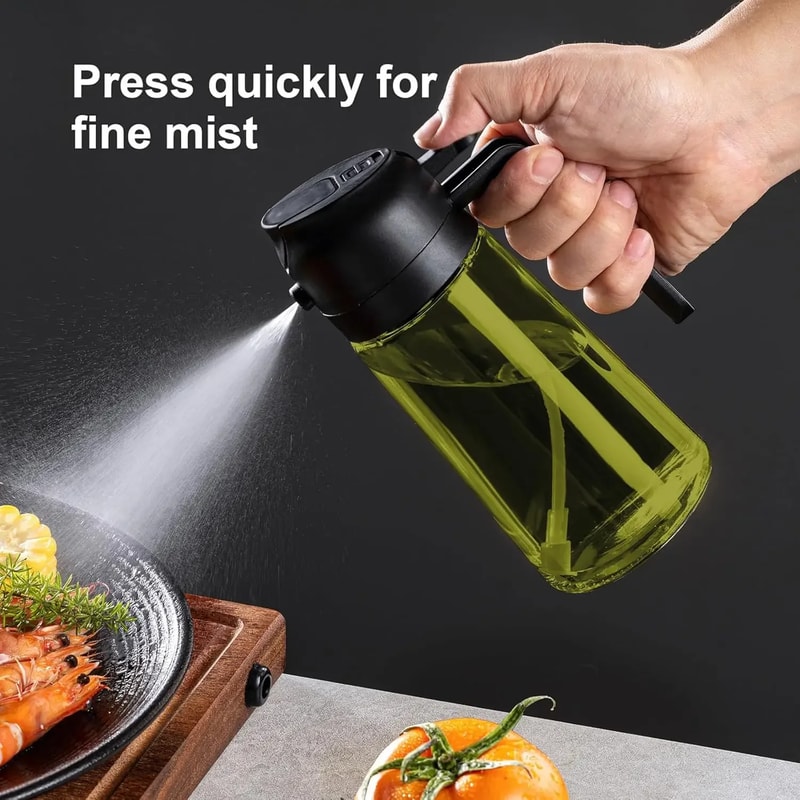 Olive Oil Dispenser Dark Glass Oil Sprayer Black Lightproof Cooking Sprayer For Salads BBQ Barbecue 3