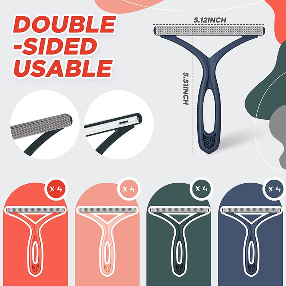 Pet Hair Remover, Lint Remover Shaver, Portable Silicone Double-Sided Carpet Scraper Tool