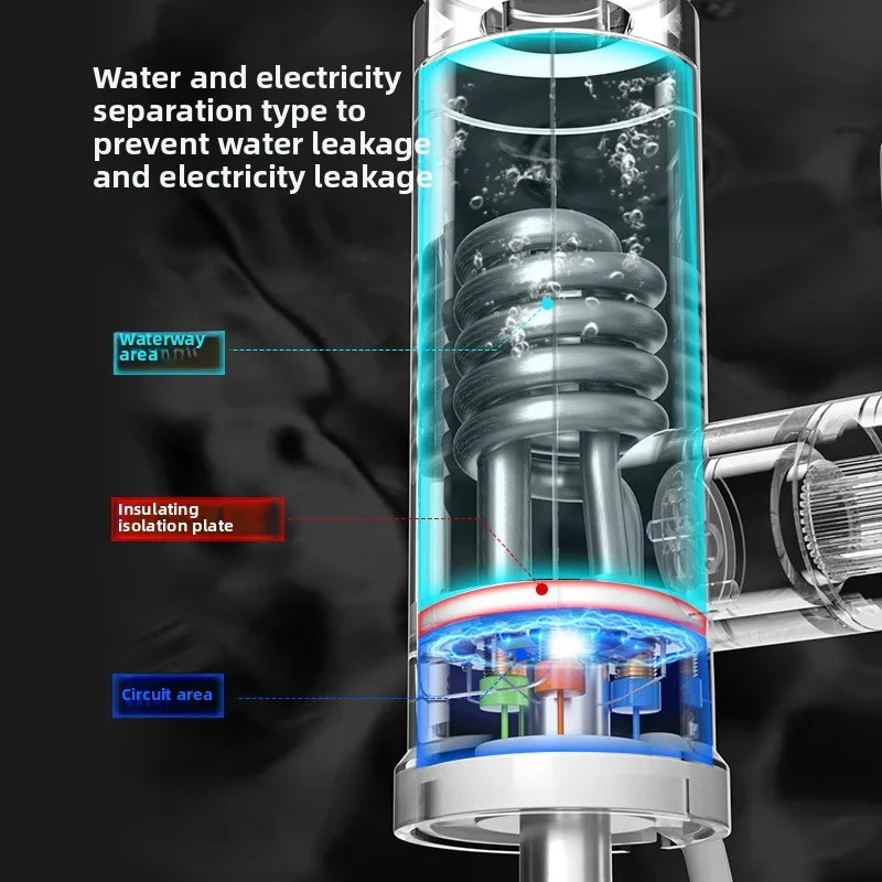 Electric Water Heater Kitchen Faucet, Tankless Instant Heating, Flowing Heated Mixer, Digital Display