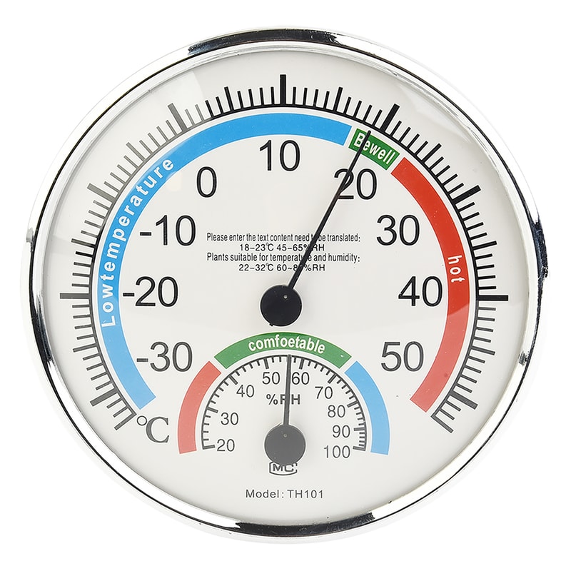 Mini Round Pointer Temperature Meter, Thermometer, Hygrometer for Room Climate Control