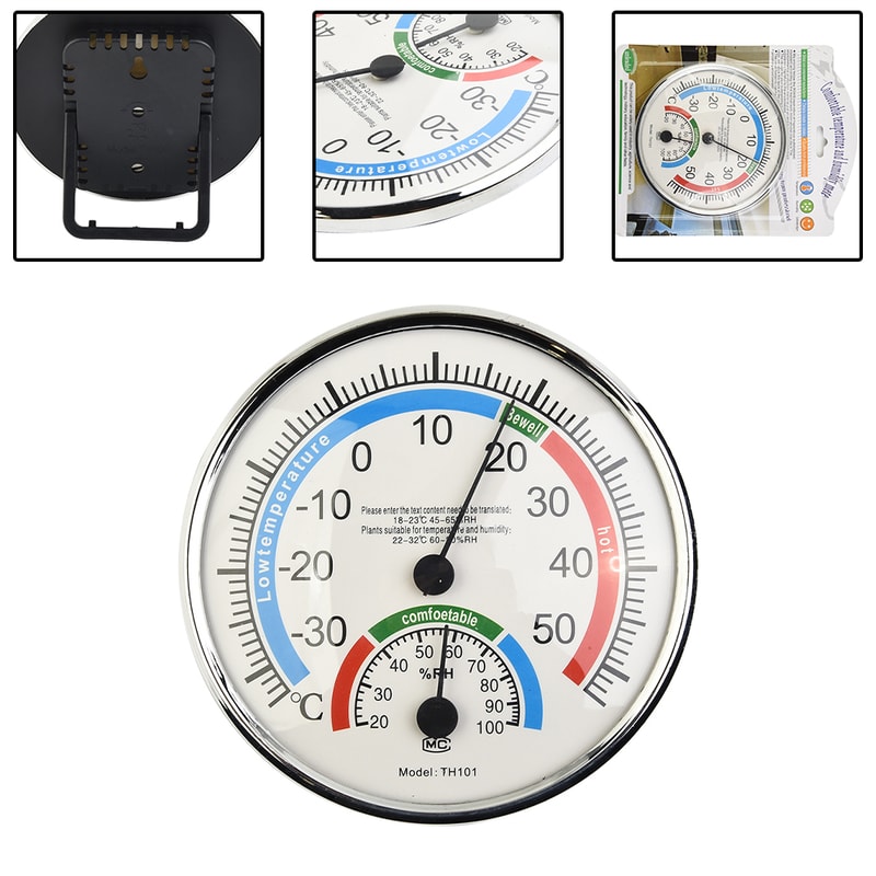 Mini Round Pointer Temperature Meter, Thermometer, Hygrometer for Room Climate Control