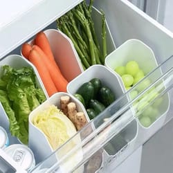 refrigerator organizer bins, fridge storage box for food and seasoning organizer