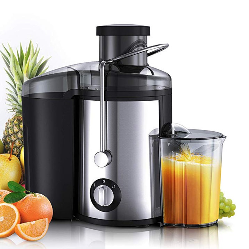 Stainless Steel Fruit Juicer, Centrifugal Motor, Big Mouth for Fruits Vegetables