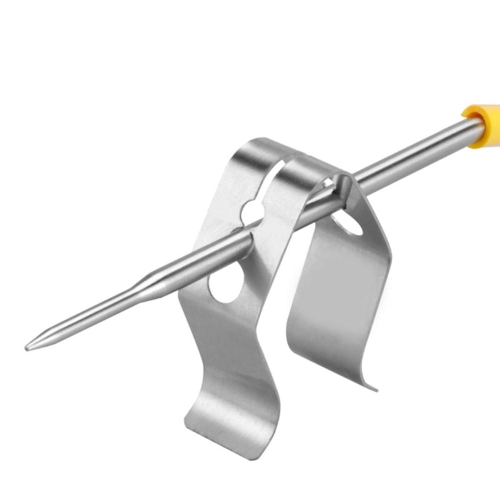 Stainless Steel Temperature Probe Clip for BBQ Grill Oven, Thermometer Holder Clips for Fixing BBQ Holes