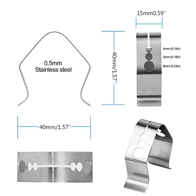 Stainless Steel Temperature Probe Clip for BBQ Grill Oven, Thermometer Holder Clips for Fixing BBQ Holes