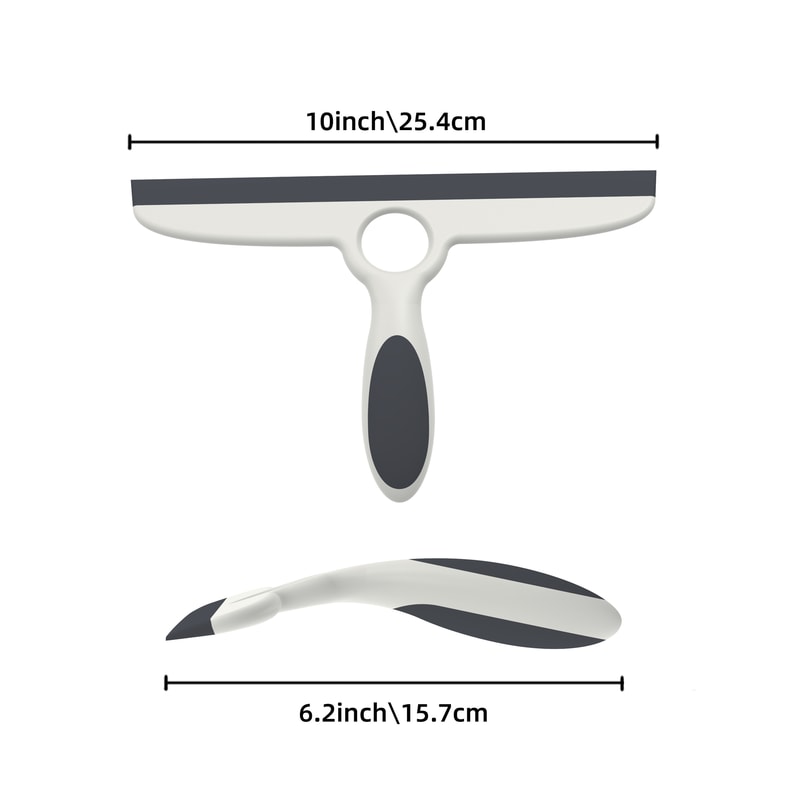 Silicone Glass Squeegee, Window Wiper with Stick Hook, Mirror Cleaner for Bathroom and Glass Cleaning