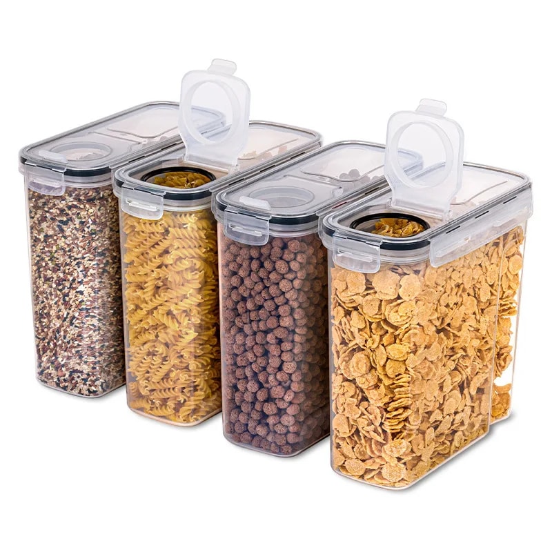 Airtight Cereal Storage Container, Moistureproof Rice Bucket, Plastic Food Storage Box