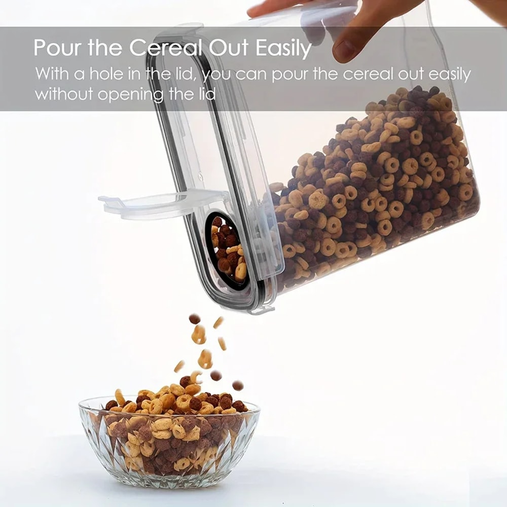 Airtight Cereal Storage Container, Moistureproof Rice Bucket, Plastic Food Storage Box