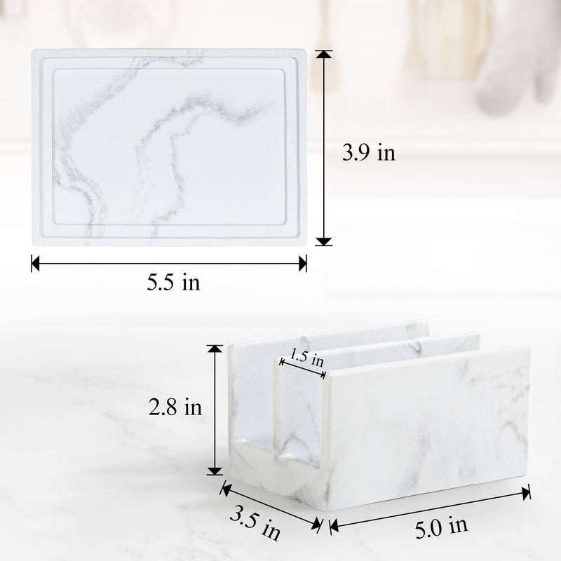 Luxspire Kitchen Sponge Holder for Sink, Resin Dish Sponge Holder with Compartments