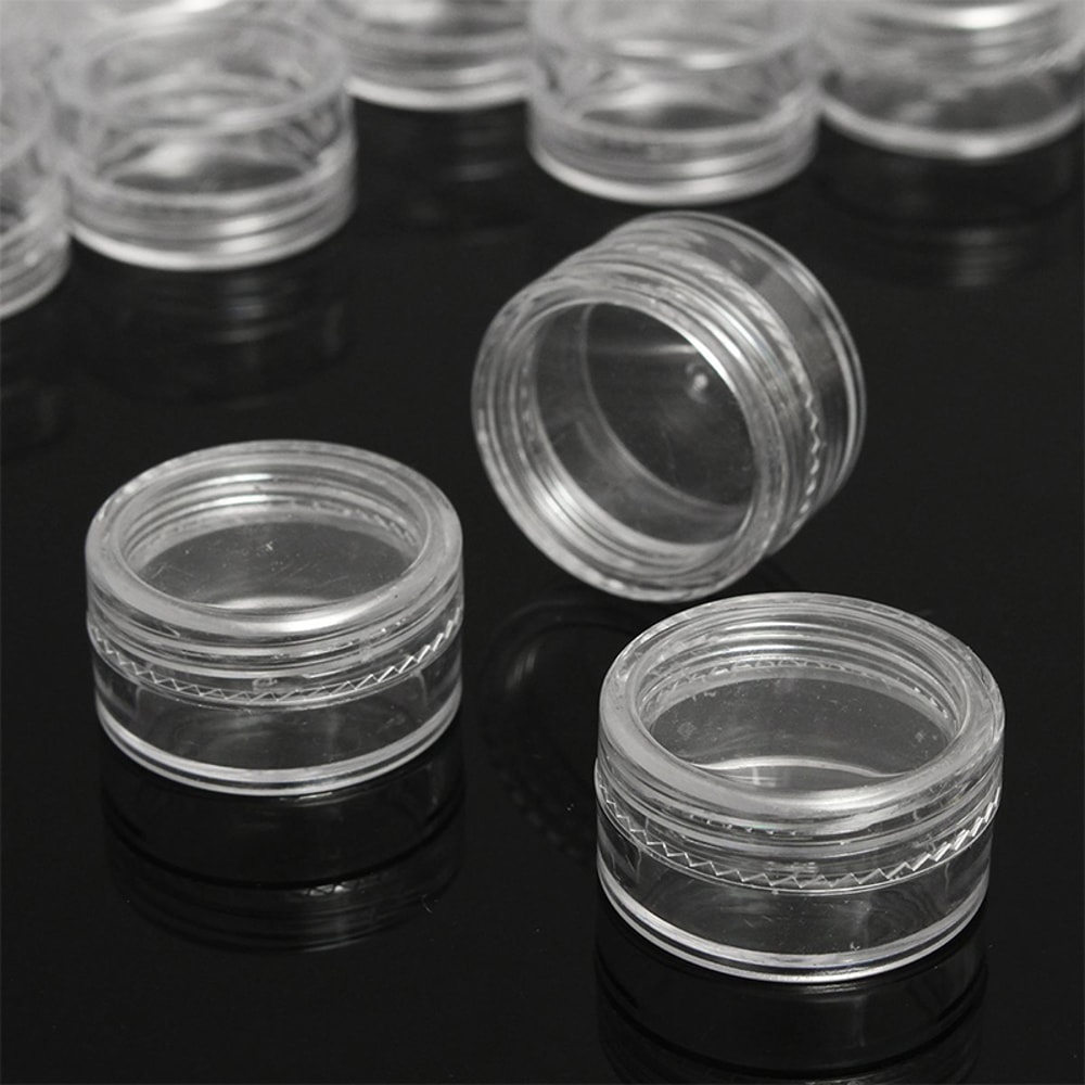 Mini Cosmetic Bottles, Sample Clear Cream Jar, Transparent Pot for Nail Arts, Small Clear Can Tin for Balm