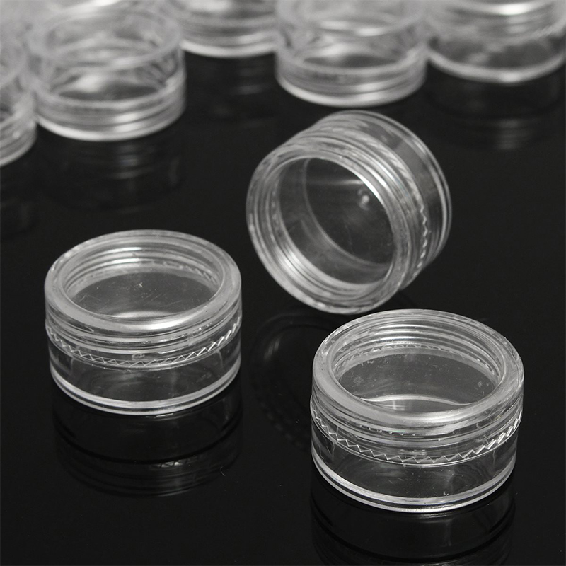 Mini Cosmetic Bottles, Sample Clear Cream Jar, Transparent Pot for Nail Arts, Small Clear Can Tin for Balm