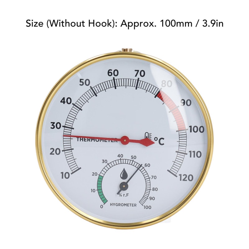 Multipurpose Sauna Thermometer Hygrometer with Clear Scale, Simultaneous Display for Home Sauna