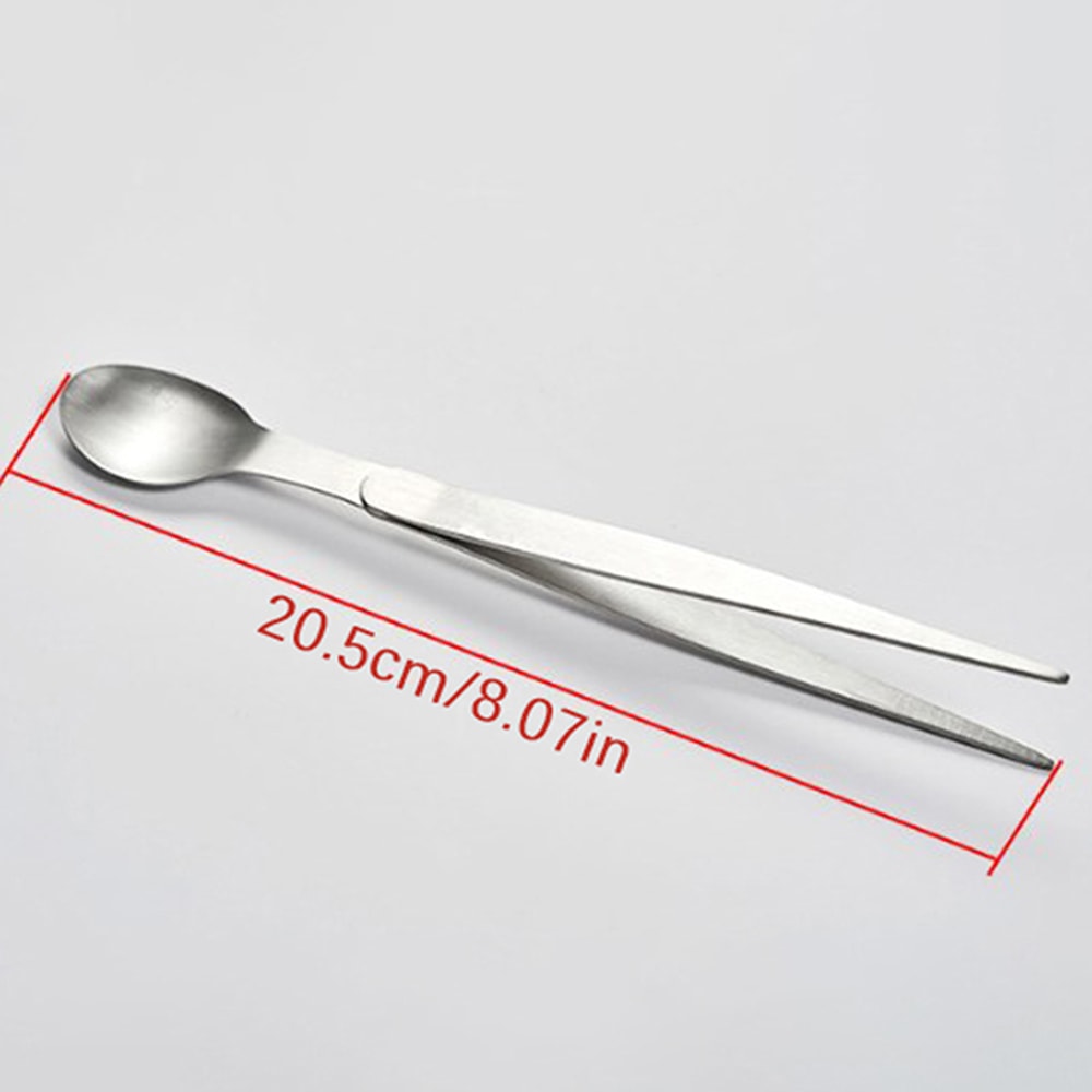 Stainless Steel Tasting Spoon Tweezers Dual Function Chef Cooker Spoon for Party Kitchen Accessories