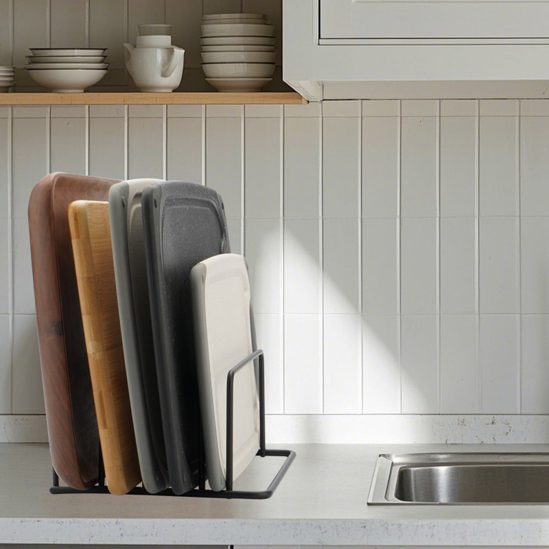 Kitchen Cutting Board Organizer Rack, Metal Rack for Trays, Bakeware
