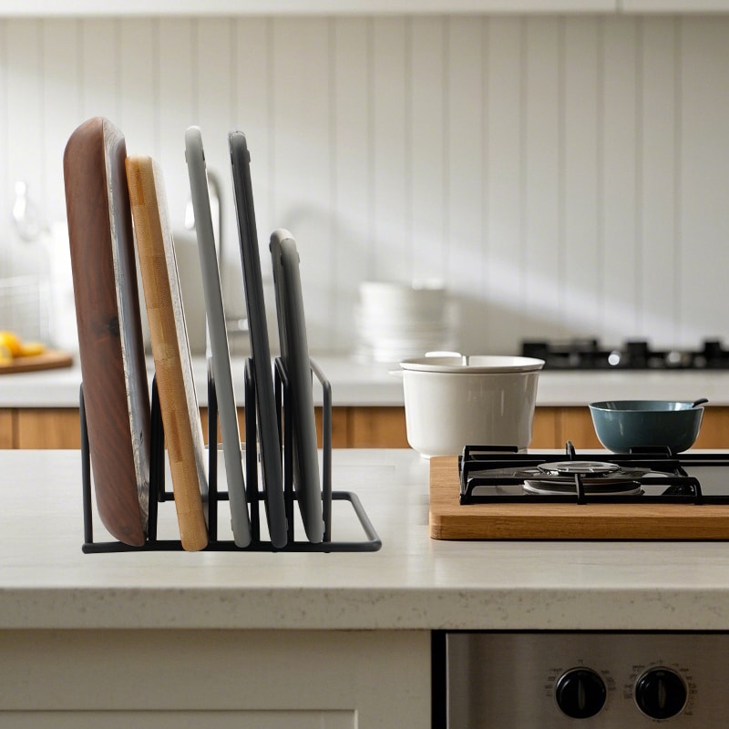Kitchen Cutting Board Organizer Rack, Metal Rack for Trays, Bakeware