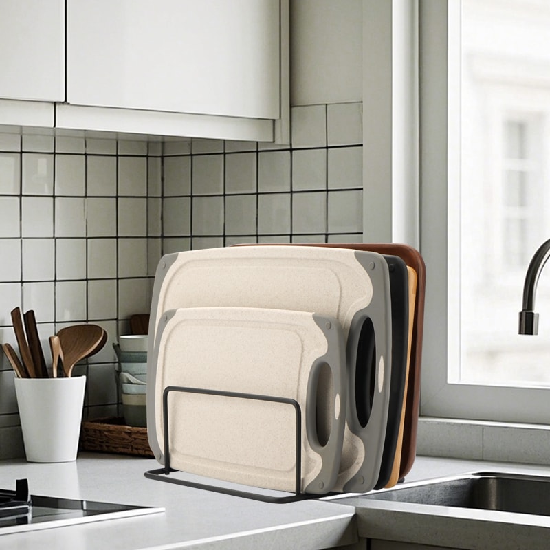 Kitchen Cutting Board Organizer Rack, Metal Rack for Trays, Bakeware