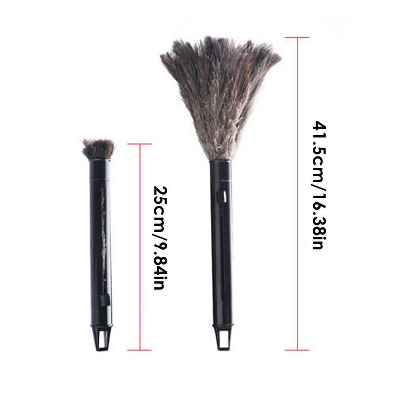 Feathers Duster Plastic Handle Duster Antistatic Dust Removal Ostrich Duster FeatherFur Brush 5