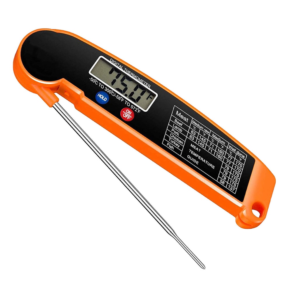 Foldable Food Thermometer, Instant Read Meat Temperature Probe, Digital Kitchen Thermometer for Cooking BBQ Milk Fry